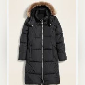 Frost-Free Long Hooded Puffer Jacket for Women Large